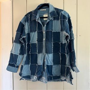Free People Patchwork Dreams Denim Buttondown